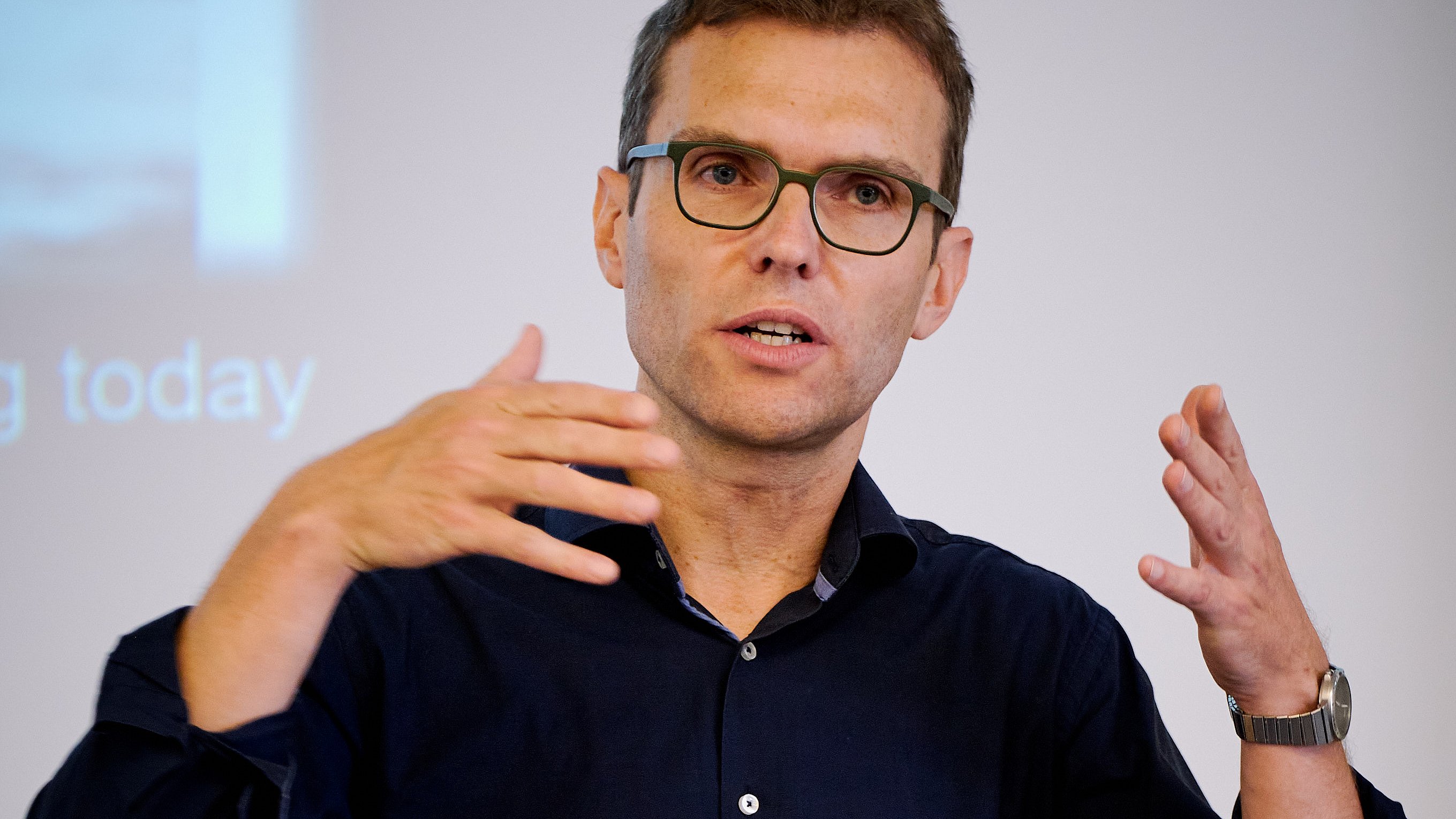 Clemens Wöllner bei einem Vortrag